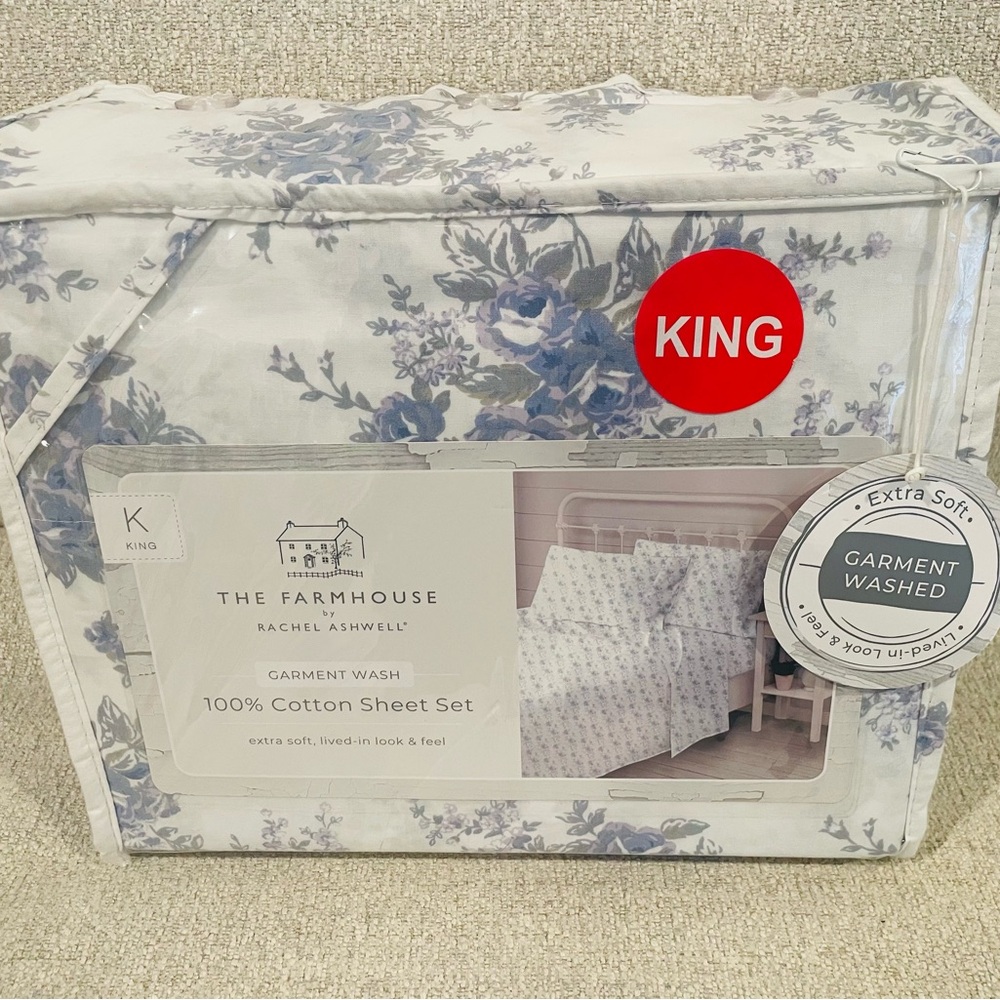 Rachel Ashwell The Farmhouse Purple/Lavender Floral Sheets King Set
